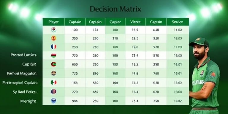 Dream11 App Login captain decision matrix
